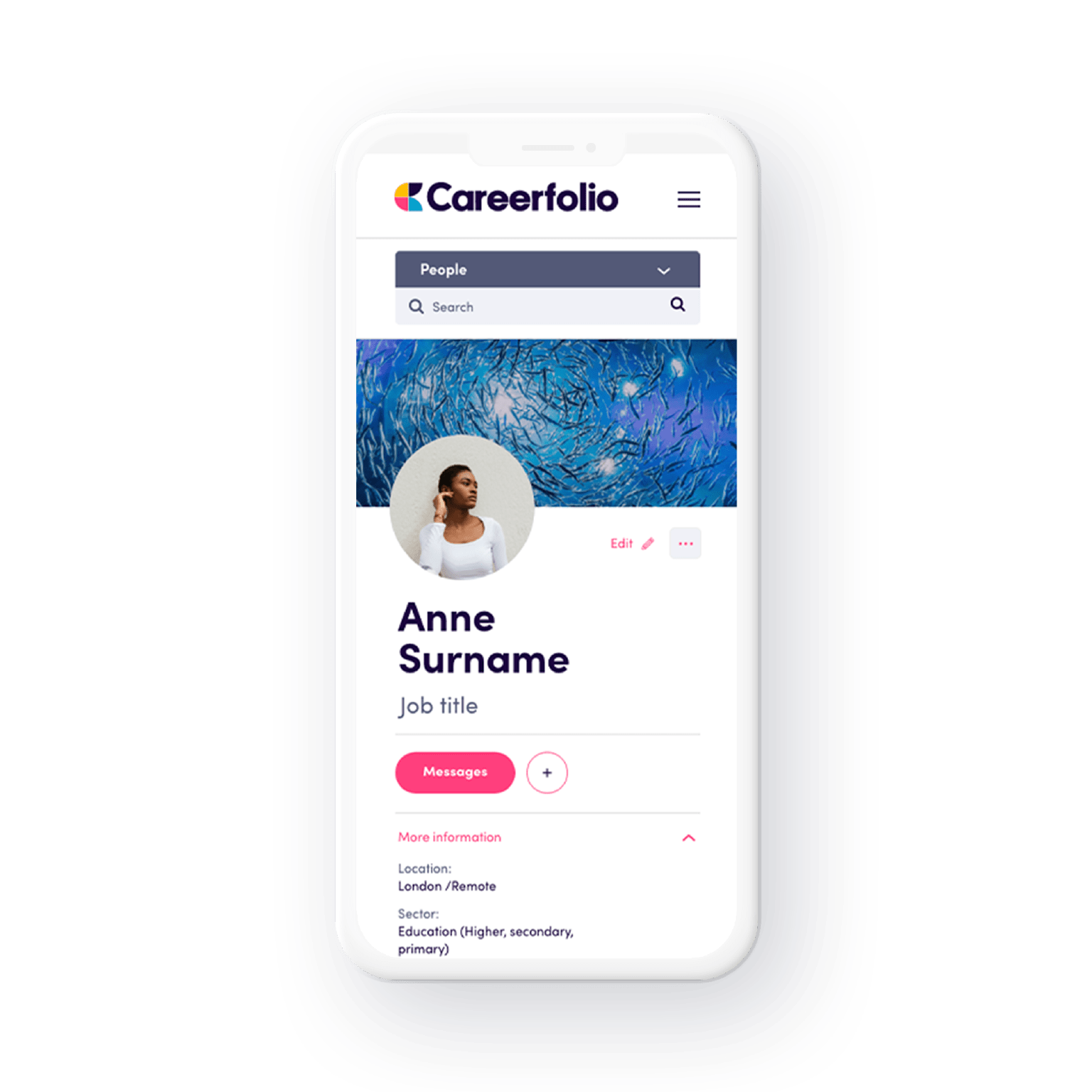 Careerfolio phone image